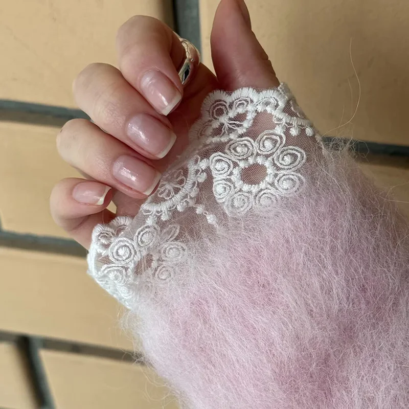 Lace Cuffs White Detachable Autumn Sleeve Fake Sleeve Ruffles Elbow Sleeve Sun Protection Gloves Sweater Decorative Accessories