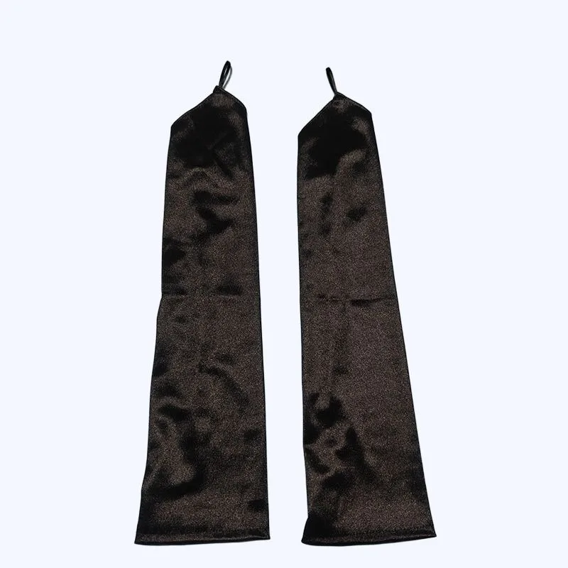 48cm Women Satin Hook Finger Long Fingerless Gloves Solid Retro Style Opera Evening Proms Dress Etiquette Cosplay Accessories