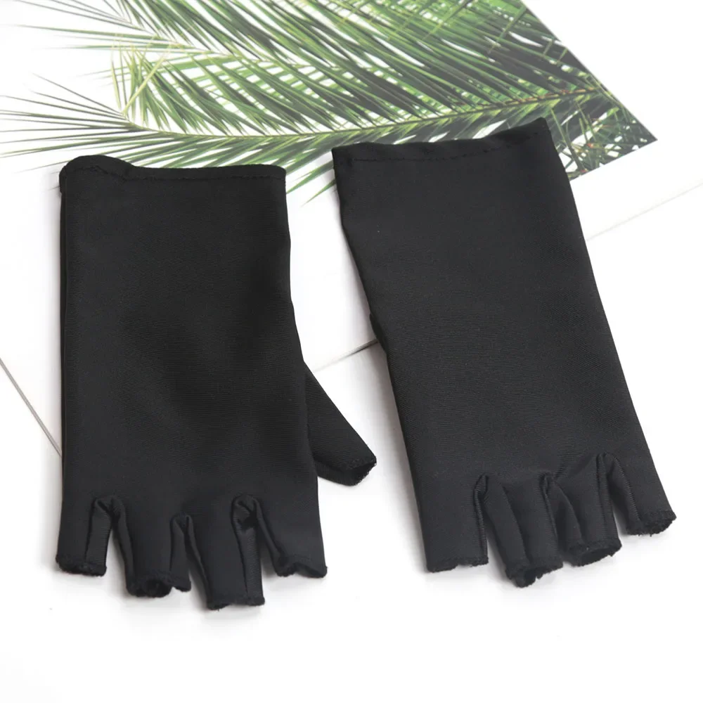 1Pair Sunscreen Protection Fingerless Gloves Women Arm Cool Summer Breathable Thin Mittens Half Finger Sleeves Black White Beige