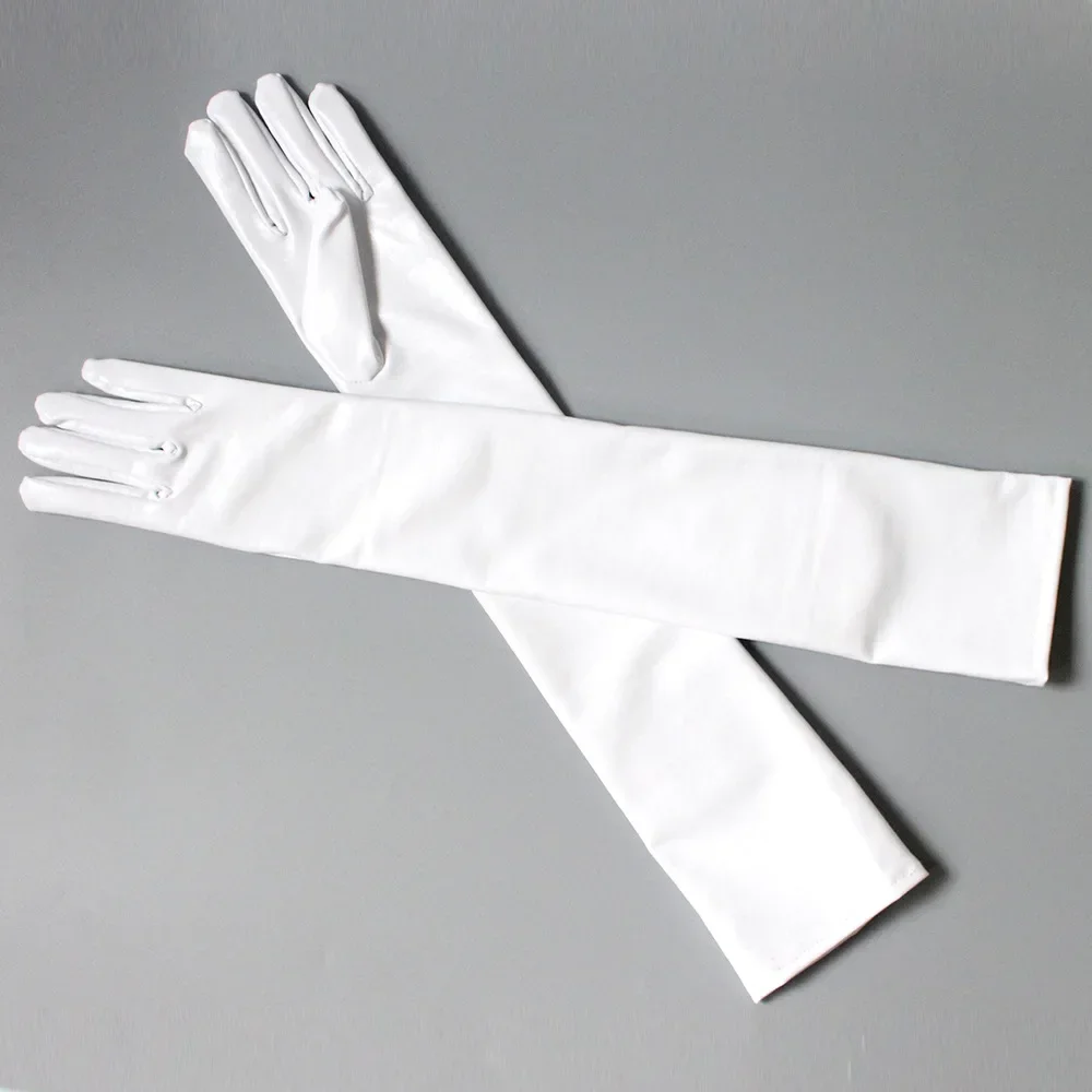 Sexy Patent Leather Long Gloves Cosplay Clothing Accessories Black Tight Gloves Pole Dance Performance Gloves Show Punk Gothic