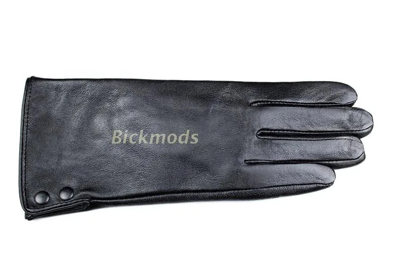 Winter Warm Leather Gloves for Women Fashion Button Style with Thin Wool And Velvet Lining Outdoor Cycling Gloves