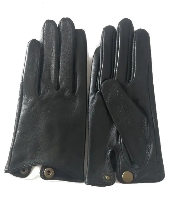Women's Natural Sheepskin Leather Gloves Female Genuine Leather Motorcycle Driving Gloves R760