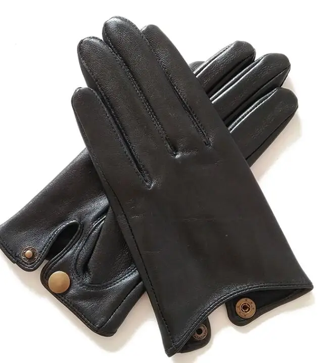 Women's Natural Sheepskin Leather Gloves Female Genuine Leather Motorcycle Driving Gloves R760