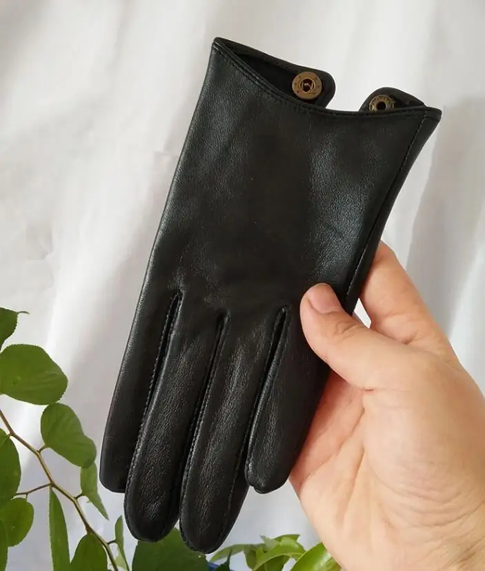 Women's Natural Sheepskin Leather Gloves Female Genuine Leather Motorcycle Driving Gloves R760