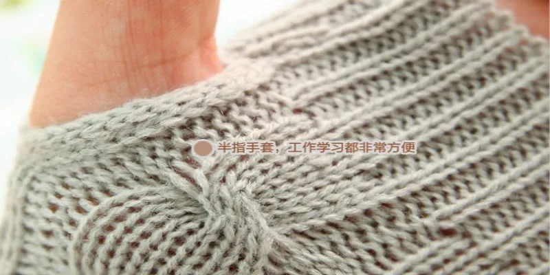Women Stylish Hand Warmer Winter Gloves Arm Crochet Knitting Faux Wool Mitten Warm Fingerless Glove Twist Pattern Women Gloves