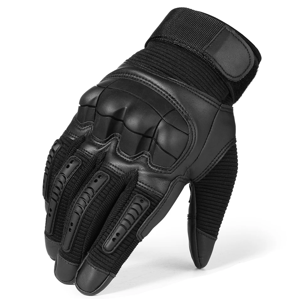 Full Finger Tactical Gloves Outdoor Paintball Shooting Airsoft PU Leather Touch Screen Work Non-slip Rubber Protective Gear Men