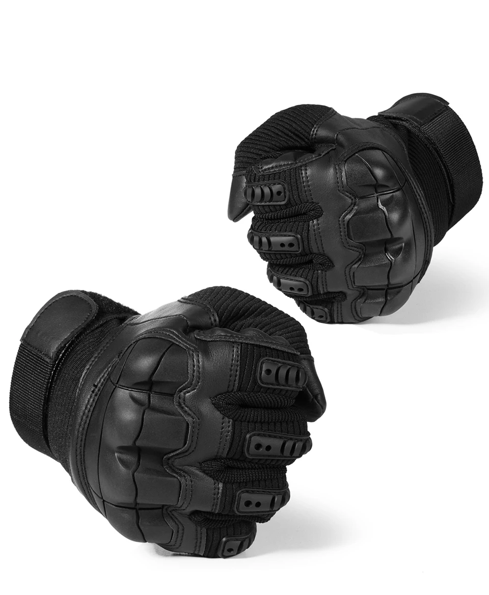 Full Finger Tactical Gloves Outdoor Paintball Shooting Airsoft PU Leather Touch Screen Work Non-slip Rubber Protective Gear Men
