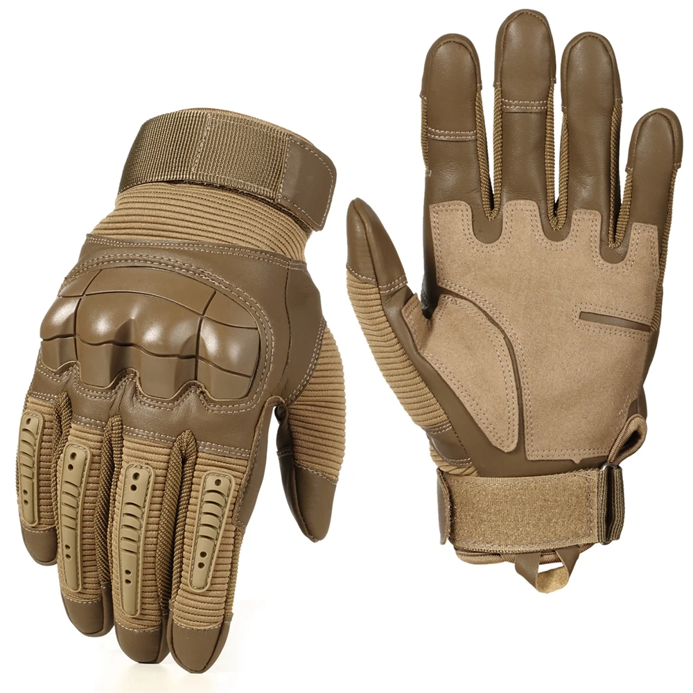 Full Finger Tactical Gloves Outdoor Paintball Shooting Airsoft PU Leather Touch Screen Work Non-slip Rubber Protective Gear Men
