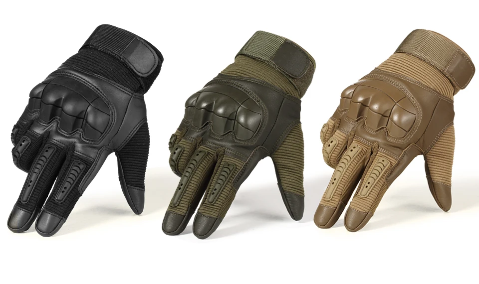 Full Finger Tactical Gloves Outdoor Paintball Shooting Airsoft PU Leather Touch Screen Work Non-slip Rubber Protective Gear Men