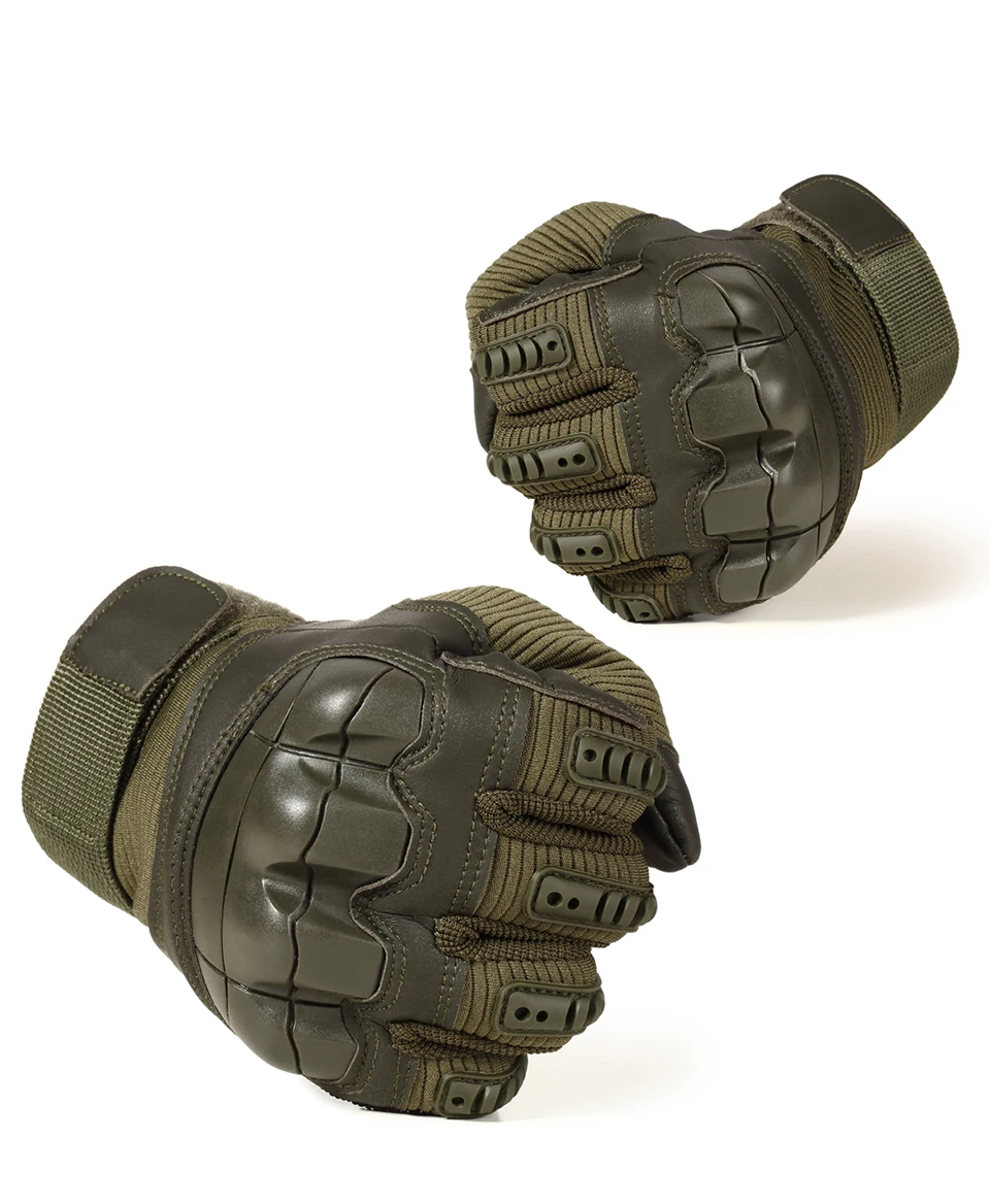 Full Finger Tactical Gloves Outdoor Paintball Shooting Airsoft PU Leather Touch Screen Work Non-slip Rubber Protective Gear Men