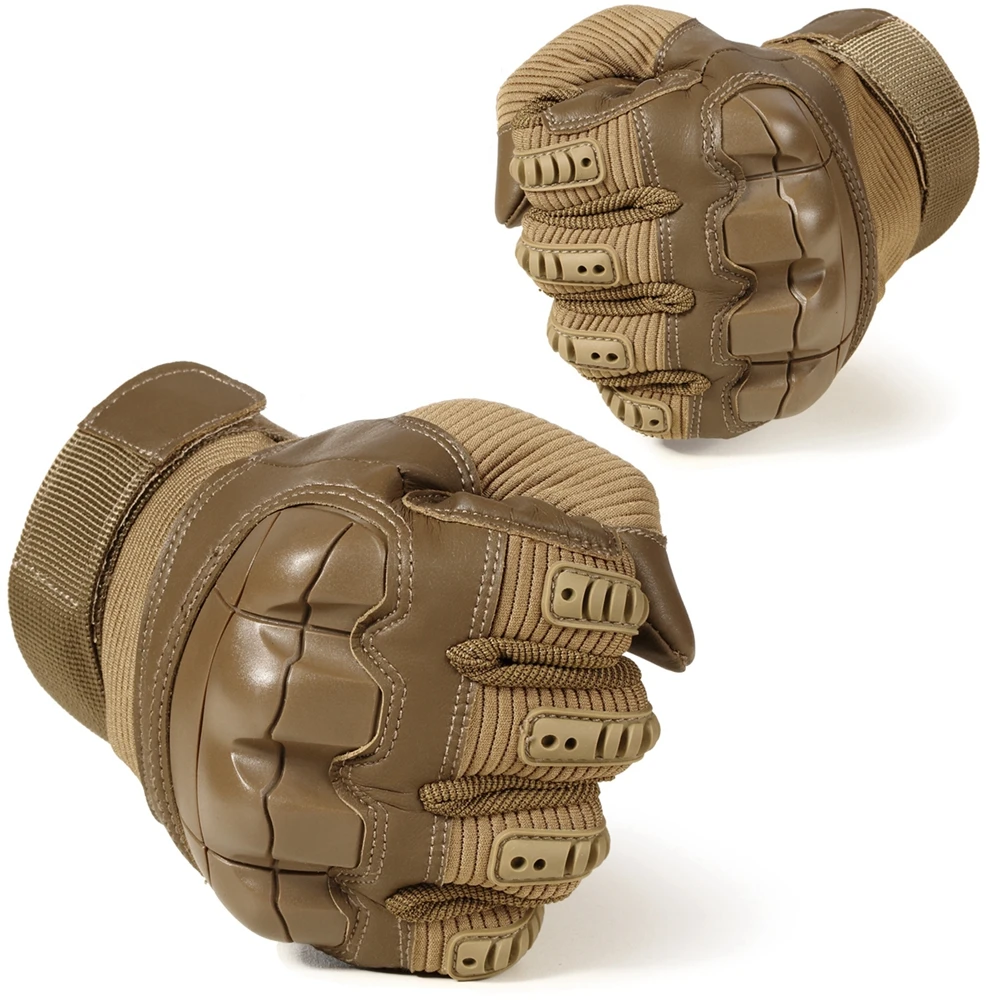 Full Finger Tactical Gloves Outdoor Paintball Shooting Airsoft PU Leather Touch Screen Work Non-slip Rubber Protective Gear Men