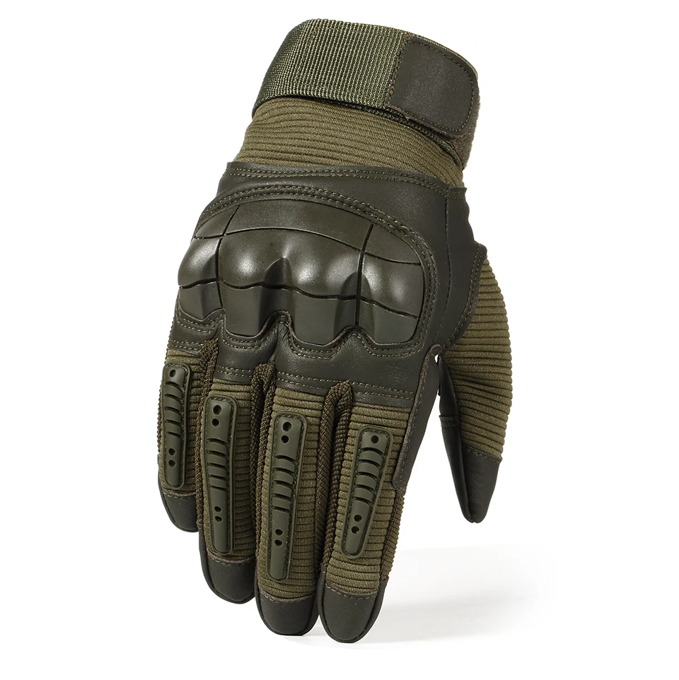 Full Finger Tactical Gloves Outdoor Paintball Shooting Airsoft PU Leather Touch Screen Work Non-slip Rubber Protective Gear Men