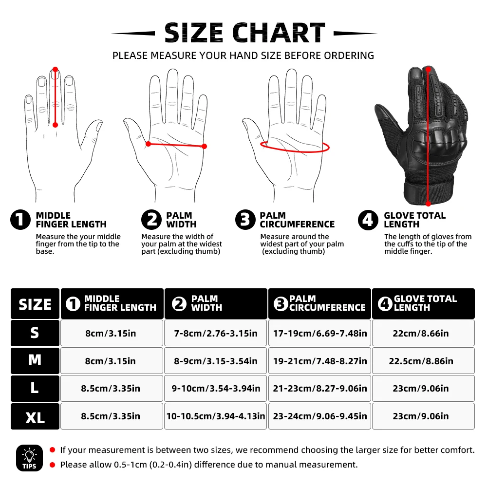 Full Finger Tactical Gloves Outdoor Paintball Shooting Airsoft PU Leather Touch Screen Work Non-slip Rubber Protective Gear Men