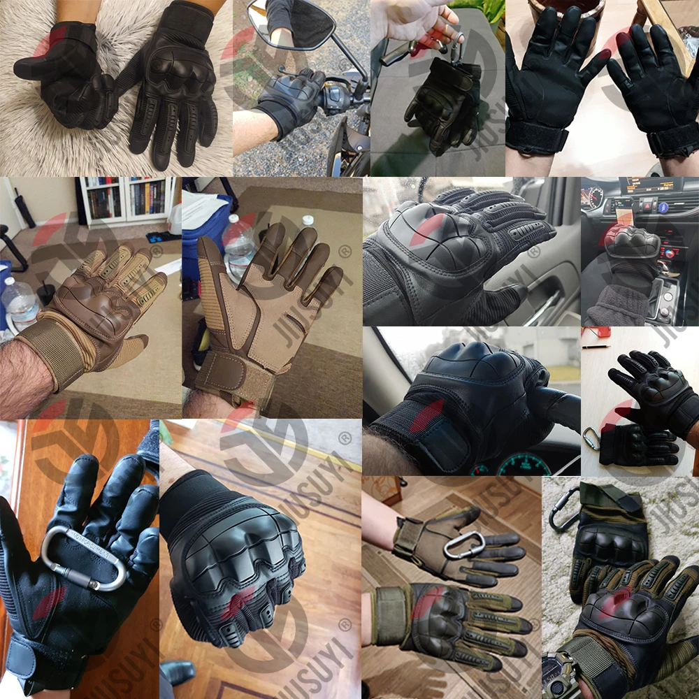 Full Finger Tactical Gloves Outdoor Paintball Shooting Airsoft PU Leather Touch Screen Work Non-slip Rubber Protective Gear Men
