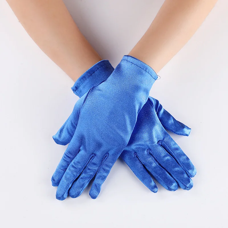 22cm 55cm Women Satin Multicolor Evening Wear Gloves Cosplay Opera Banquet Etiquette Elasticity Fashion Eelgant