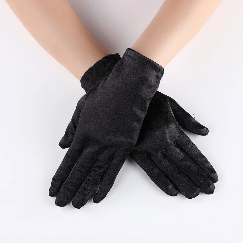 22cm 55cm Women Satin Multicolor Evening Wear Gloves Cosplay Opera Banquet Etiquette Elasticity Fashion Eelgant