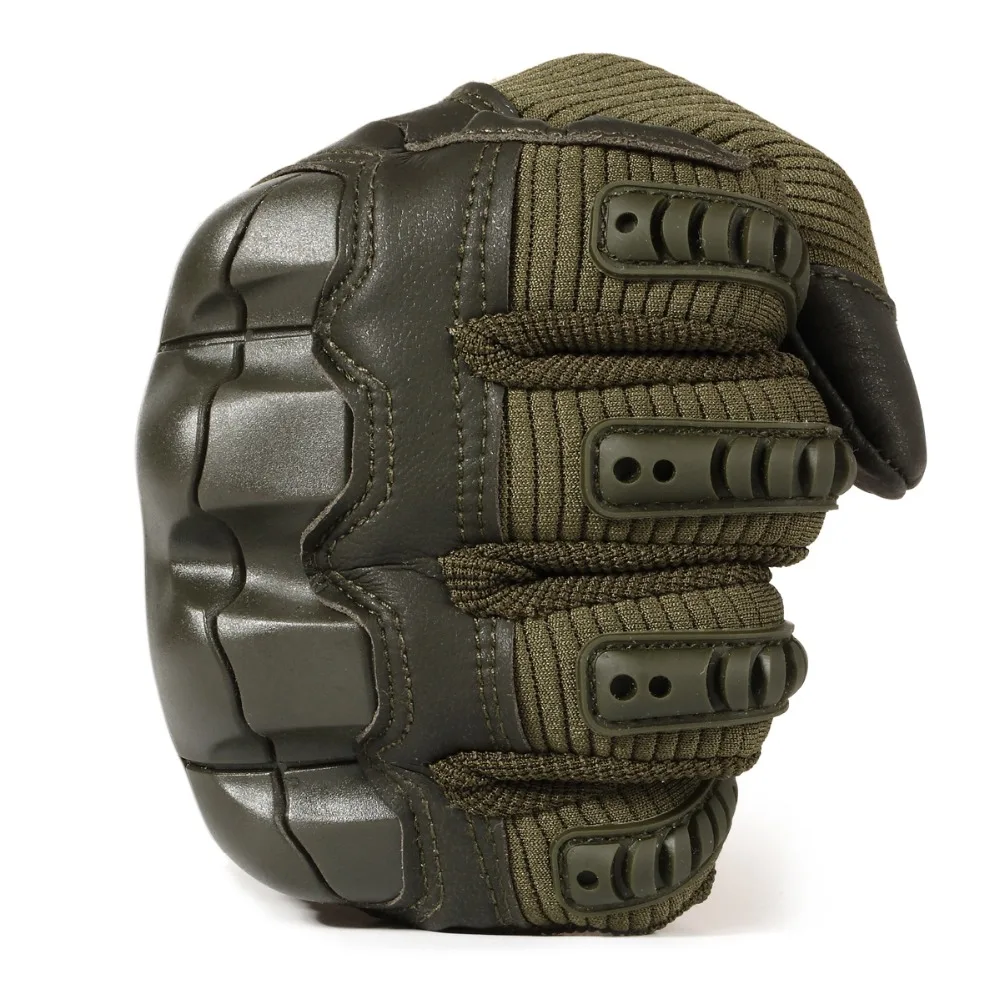 TouchScreen Tactical Full Finger Gloves Hard Rubber Paintball Airsoft Bicycle Combat PU Leather Anti-skid Cycling Work Glove Men