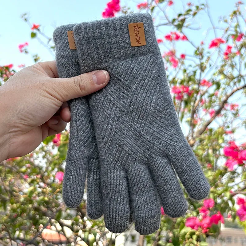 Women's Alpaca Knitted Mittens Warm Fleece Lined Knit Gloves with Touchscreen for Girls Winter Gifts Thick Warm Outdoor Gloves