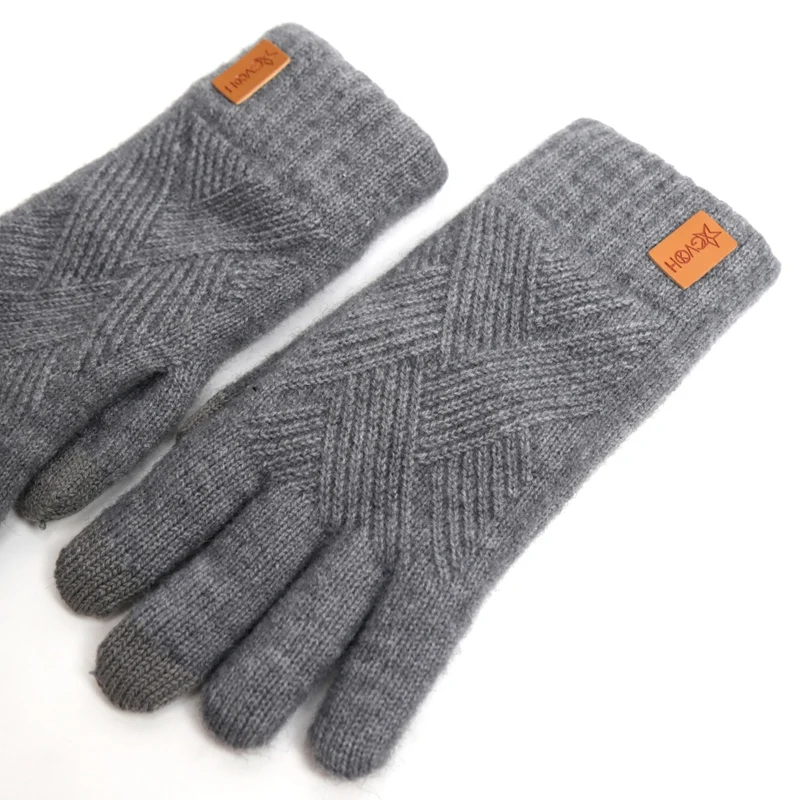 Women's Alpaca Knitted Mittens Warm Fleece Lined Knit Gloves with Touchscreen for Girls Winter Gifts Thick Warm Outdoor Gloves