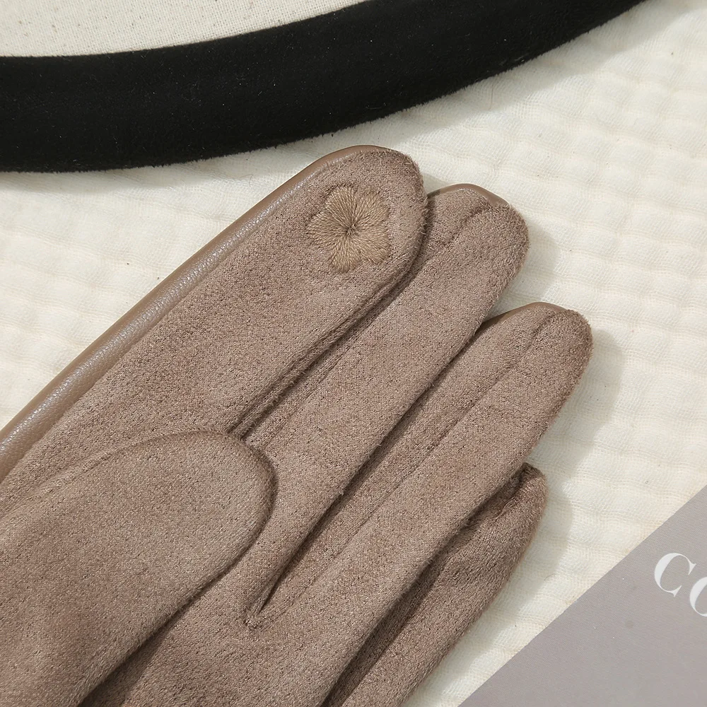 New Leather Fashionable Soft Gloves for Women Artificial Fur Cuffs Winter Warm Touch Screen Gloves Elegant Waterproof Gloves
