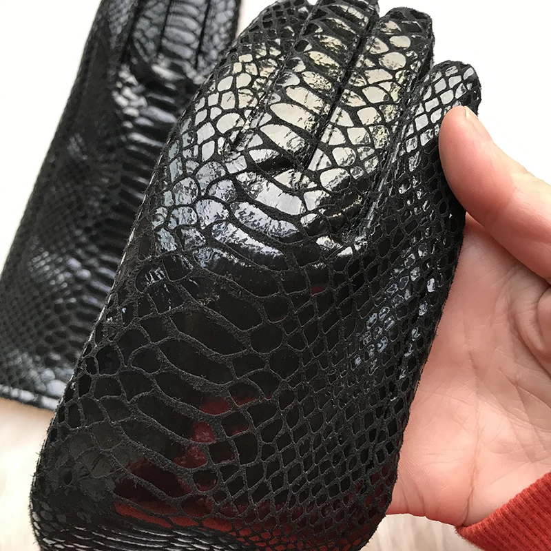 Long Gloves For Women Spring Winter Male Patent Leather Fashion Catwalk Motorcycle Riding Luvas Brilliant Warm Arm Warmer Gants