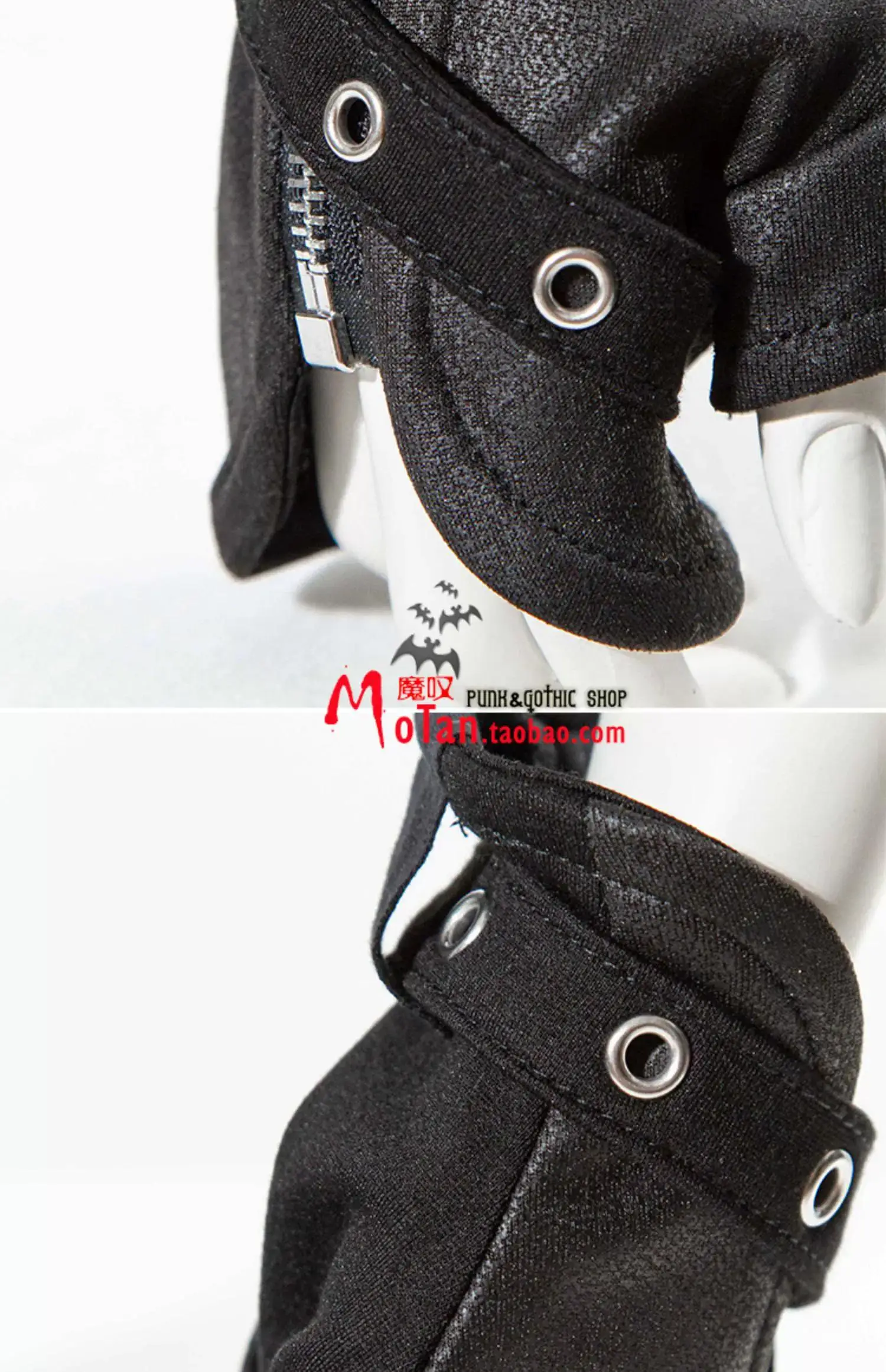 Hip Hop Punk Imitation Leather Fingerless Gloves Women Techwear Style Zipper Sport Motorcycle Gloves Guantes