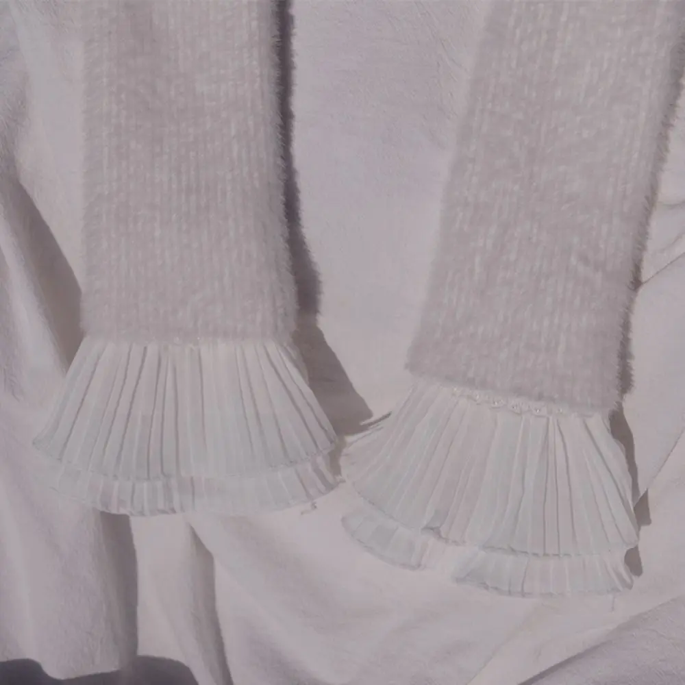 1Pair Detachable Lace Sleeve Cuffs Ruffles Elbow Fake Sleeve Sun Protection Gloves Spring Autumn Arm Cover Sweater Decorative