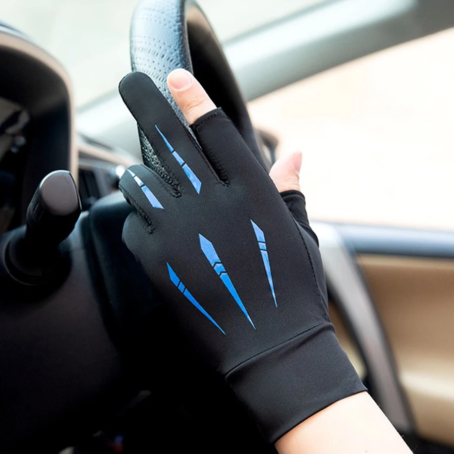 Breathable Spring Autumn Gloves Thin Short Half Finger Bike Gloves Men Women Tight Fitness Summer Sports Driving Biking Gloves