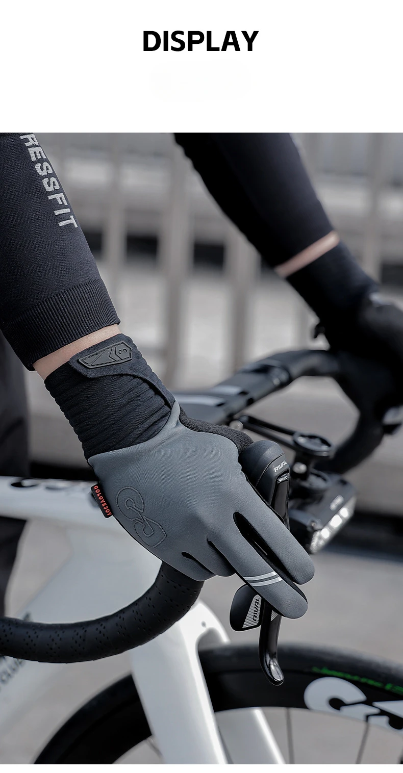 Autumn and Winter Cycling Gloves Men's and Women's Outdoor Sports Road Bikes with Fleece Warm Non-slip Cycling Gloves