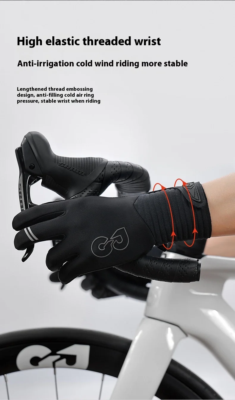 Autumn and Winter Cycling Gloves Men's and Women's Outdoor Sports Road Bikes with Fleece Warm Non-slip Cycling Gloves