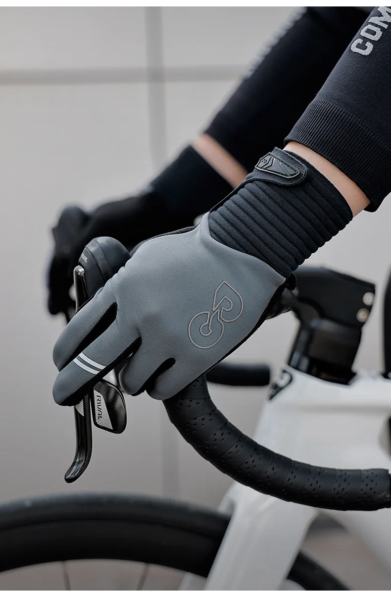 Autumn and Winter Cycling Gloves Men's and Women's Outdoor Sports Road Bikes with Fleece Warm Non-slip Cycling Gloves