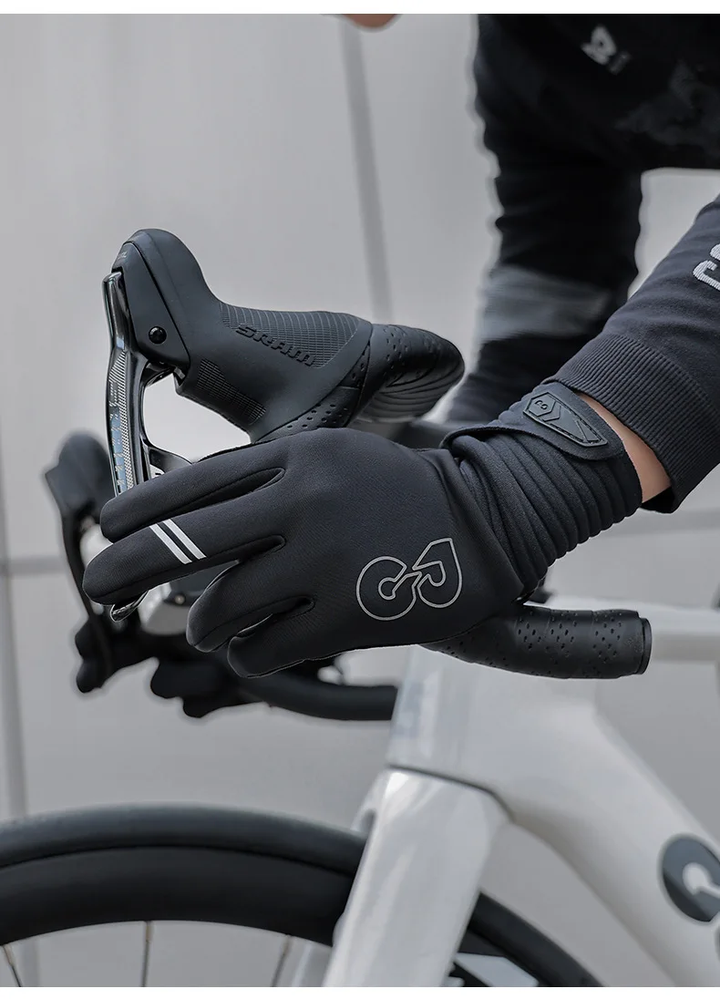 Autumn and Winter Cycling Gloves Men's and Women's Outdoor Sports Road Bikes with Fleece Warm Non-slip Cycling Gloves