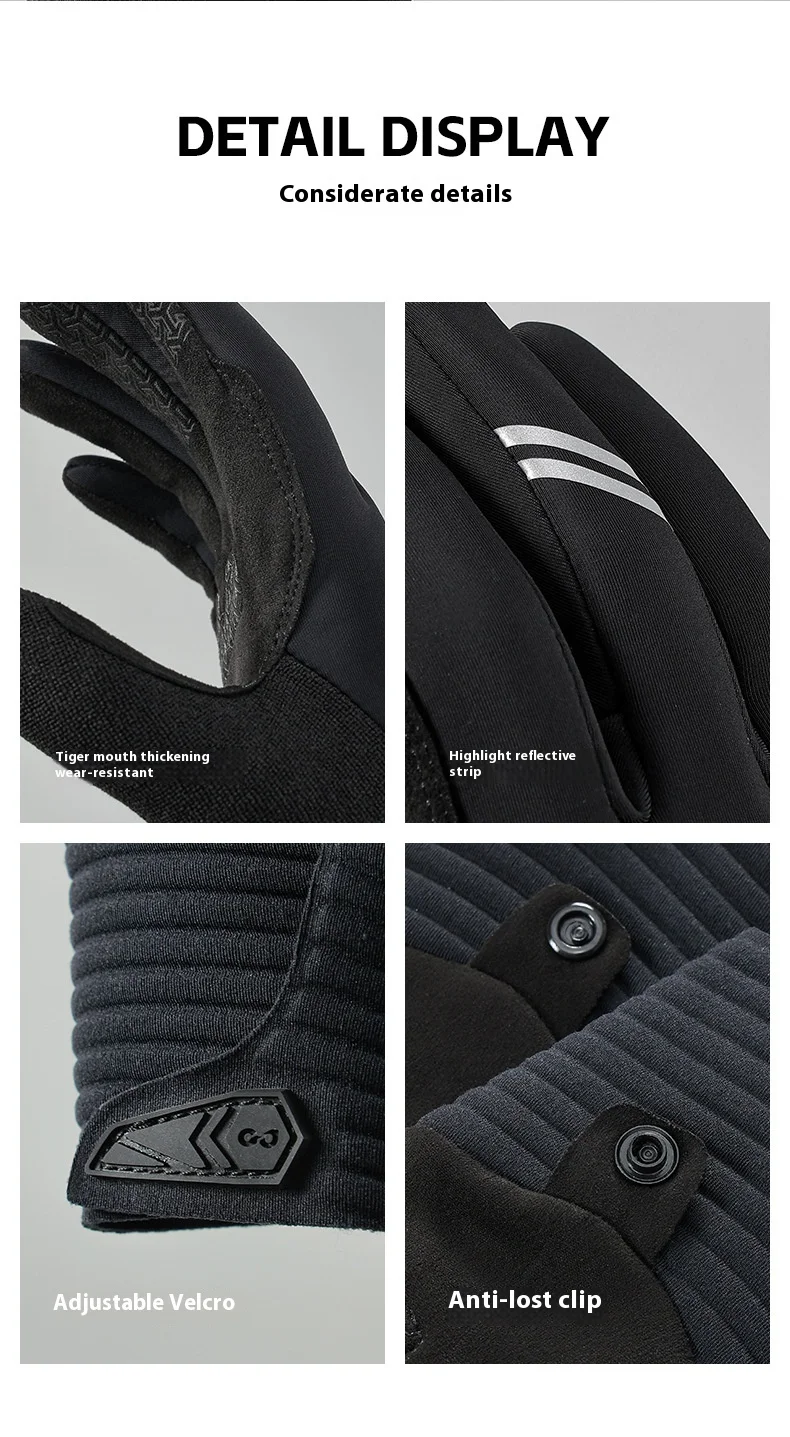 Autumn and Winter Cycling Gloves Men's and Women's Outdoor Sports Road Bikes with Fleece Warm Non-slip Cycling Gloves