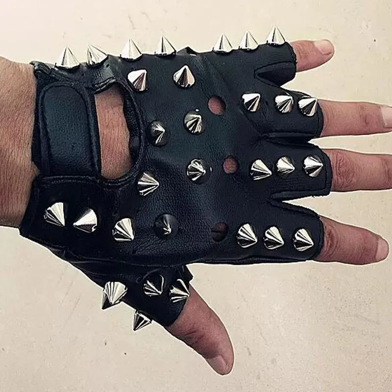 Punk Rivet Faux Leather Studded Glove, Man'sDS Dancing Rock and Roll, Jazz Full Spike, New Arrival
