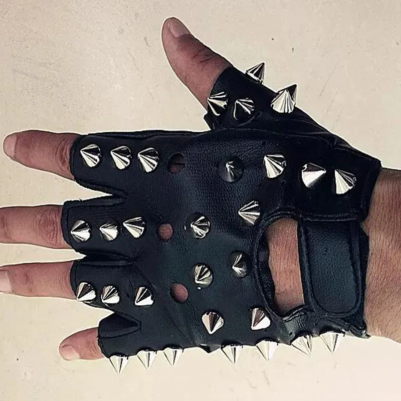 Punk Rivet Faux Leather Studded Glove, Man'sDS Dancing Rock and Roll, Jazz Full Spike, New Arrival