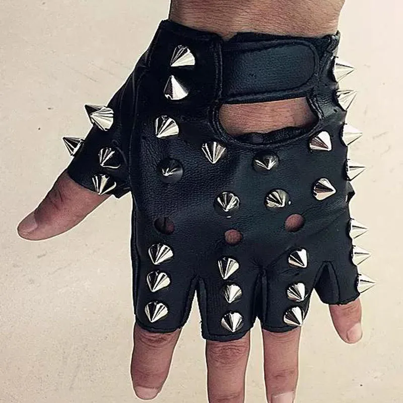 Punk Rivet Faux Leather Studded Glove, Man'sDS Dancing Rock and Roll, Jazz Full Spike, New Arrival