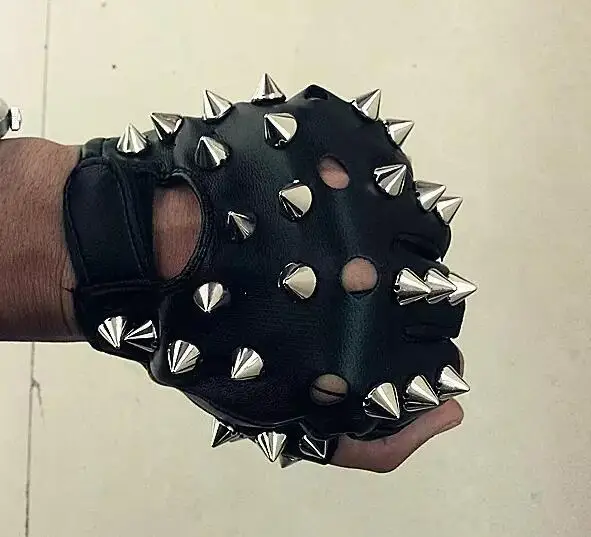 Punk Rivet Faux Leather Studded Glove, Man'sDS Dancing Rock and Roll, Jazz Full Spike, New Arrival