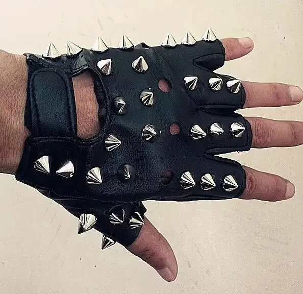 Punk Rivet Faux Leather Studded Glove, Man'sDS Dancing Rock and Roll, Jazz Full Spike, New Arrival