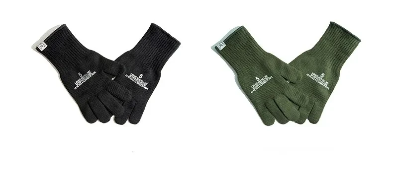 Maden Winter Warm Cycling Tactical Gloves Vintage Knitted Print Full-finger Gloves Business Autumn Warm Fashion Gift Gloves