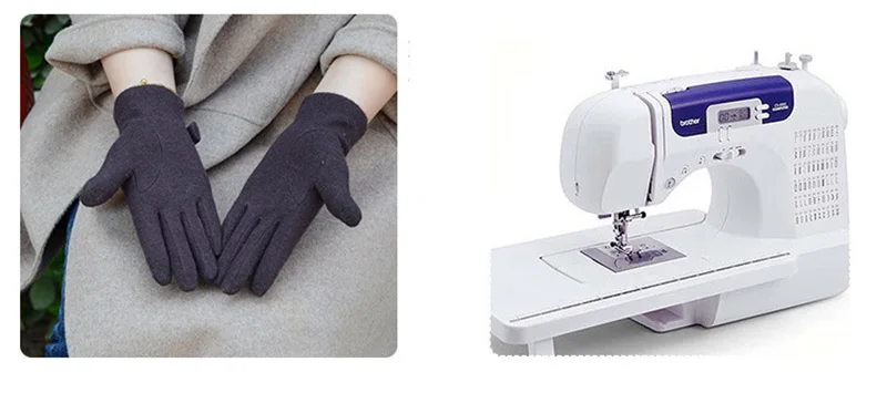 Fashion Elegant Female Wool Knit Embroidery Touch Screen Gloves Winter Women Warm Cashmere Full Finger Bow Dotted Gloves C21