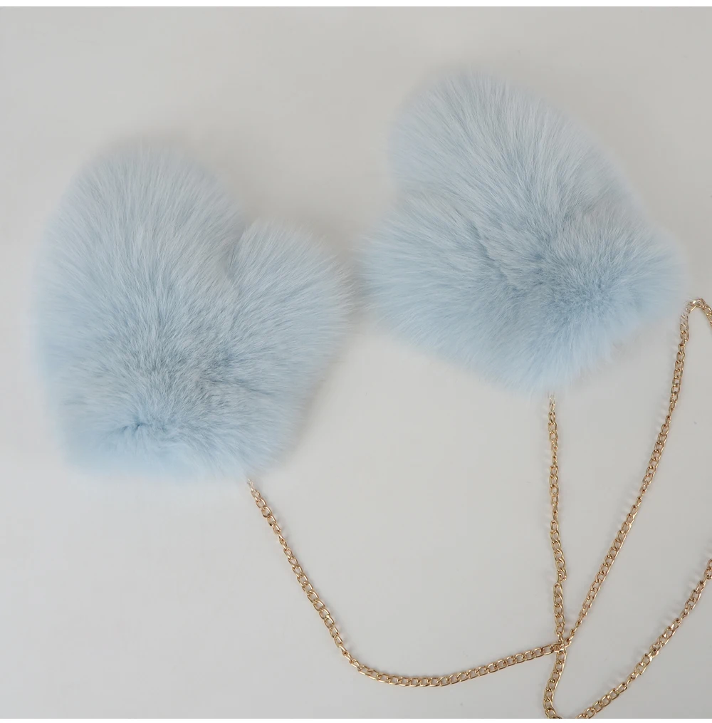 2026 New Brand Winter Women Natural Real Fox Fur Gloves Warm 100% Genuine Fox Fur Mittens Girl Fashion Luxur Real Fox Fur Glove
