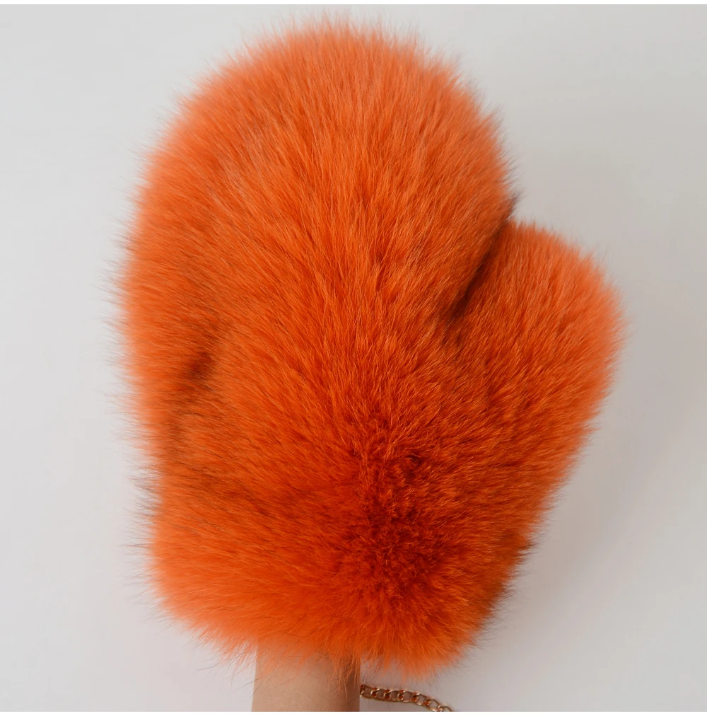 2026 New Brand Winter Women Natural Real Fox Fur Gloves Warm 100% Genuine Fox Fur Mittens Girl Fashion Luxur Real Fox Fur Glove