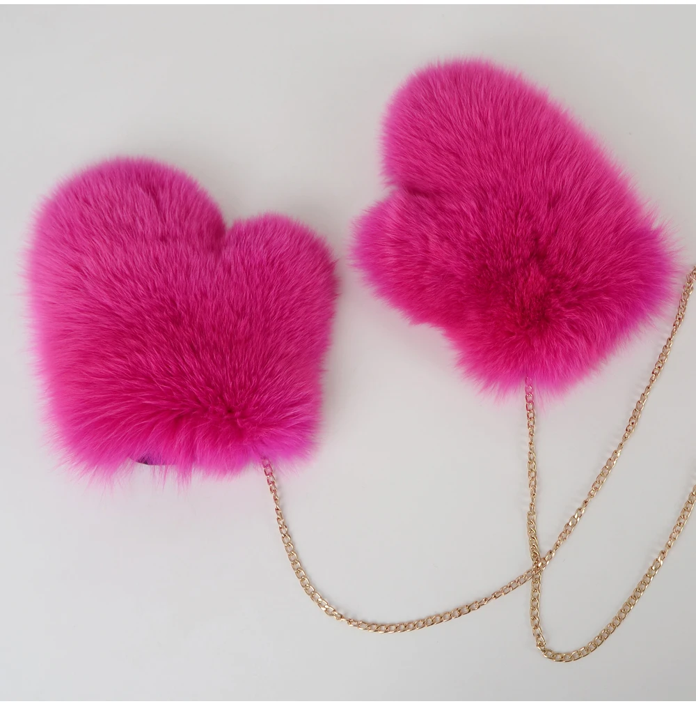2026 New Brand Winter Women Natural Real Fox Fur Gloves Warm 100% Genuine Fox Fur Mittens Girl Fashion Luxur Real Fox Fur Glove