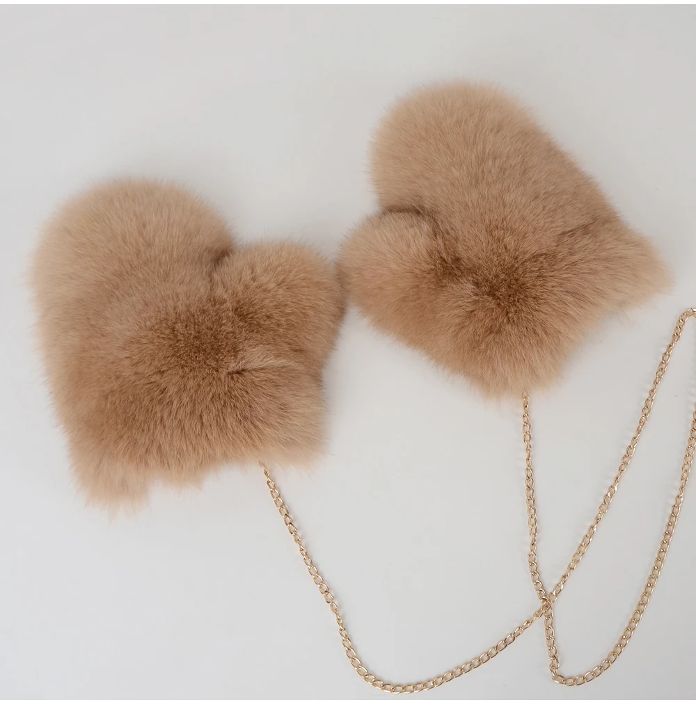 2026 New Brand Winter Women Natural Real Fox Fur Gloves Warm 100% Genuine Fox Fur Mittens Girl Fashion Luxur Real Fox Fur Glove