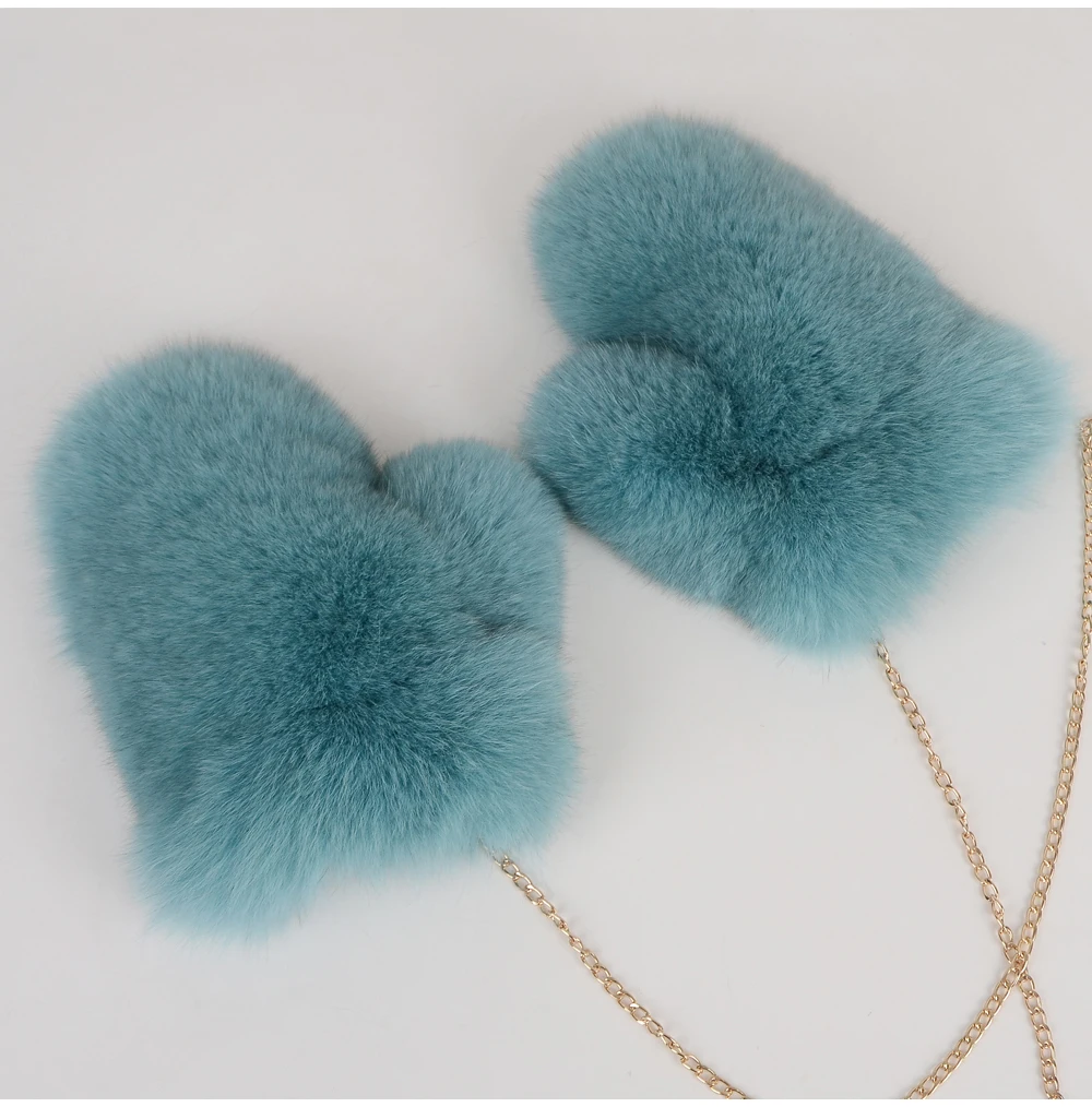 2026 New Brand Winter Women Natural Real Fox Fur Gloves Warm 100% Genuine Fox Fur Mittens Girl Fashion Luxur Real Fox Fur Glove