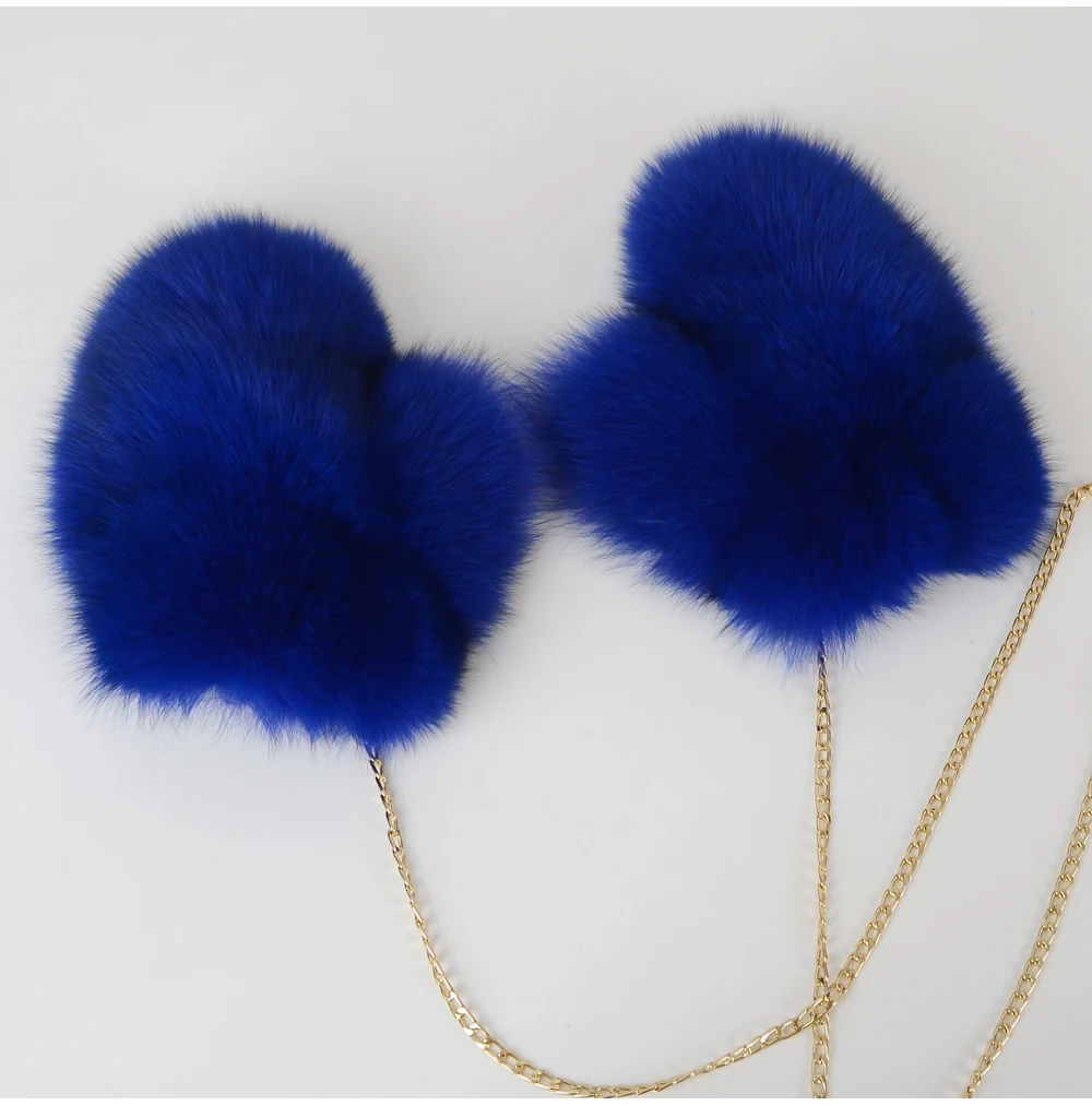 2026 New Brand Winter Women Natural Real Fox Fur Gloves Warm 100% Genuine Fox Fur Mittens Girl Fashion Luxur Real Fox Fur Glove