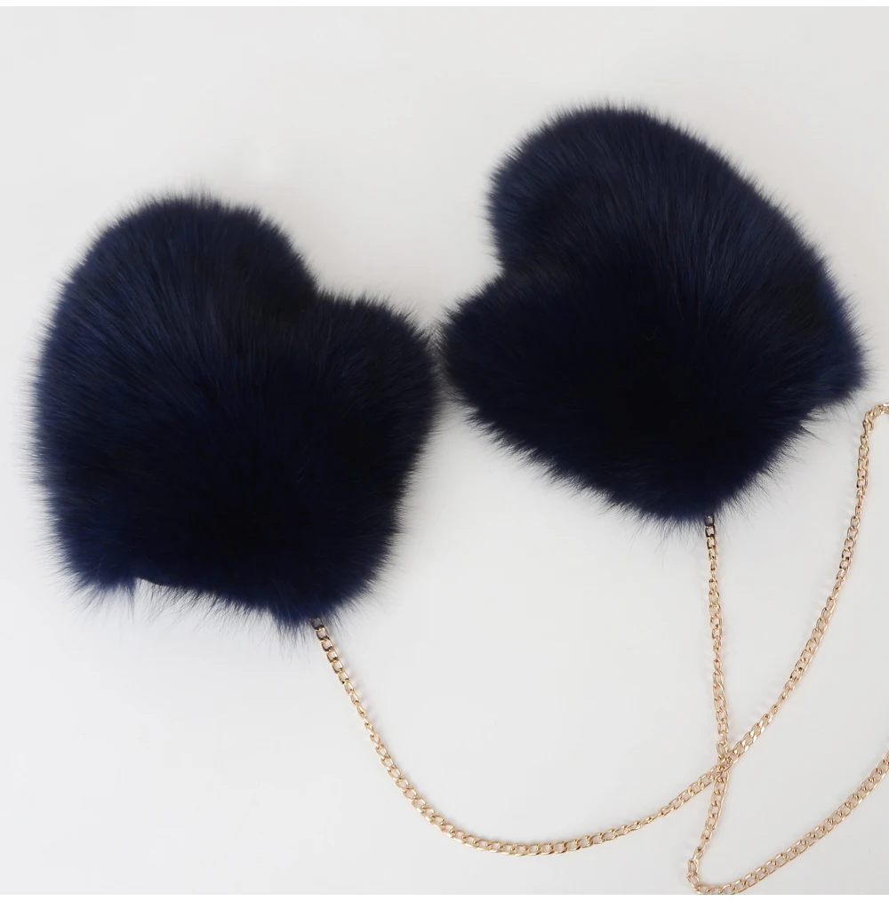2026 New Brand Winter Women Natural Real Fox Fur Gloves Warm 100% Genuine Fox Fur Mittens Girl Fashion Luxur Real Fox Fur Glove