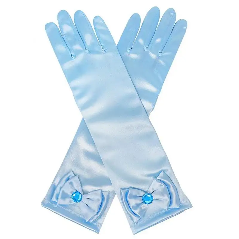 Girl Snow White Gloves Dress Up Party Supplies Children Princess Cosplay Costume For Elsa Anna Belle Gloves Pink Purplle Yellow