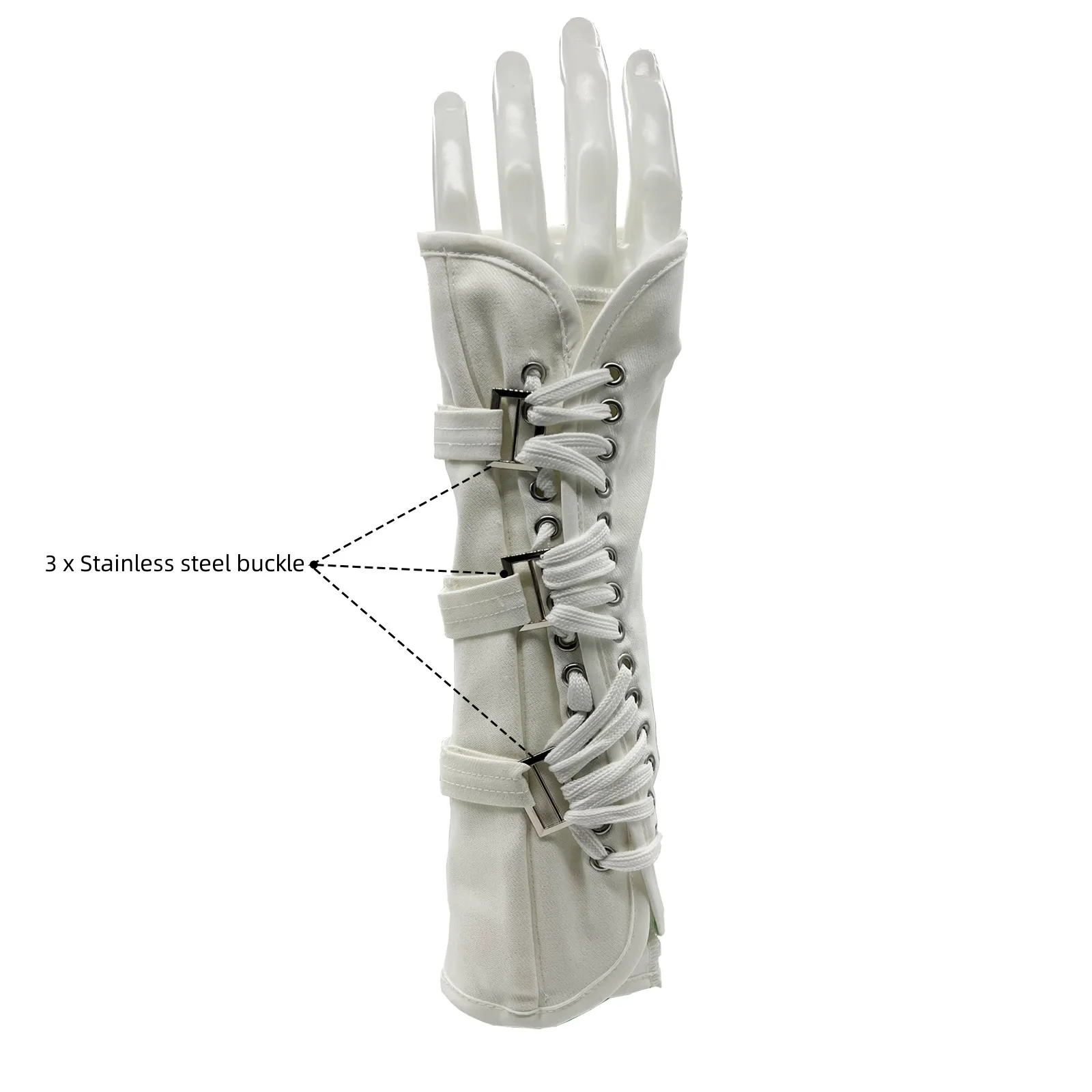 Michael Jackson Punk Rock Music Retro Handmade Fingerless Gloves with Arm Brace Suitable for Adults, Black or White,