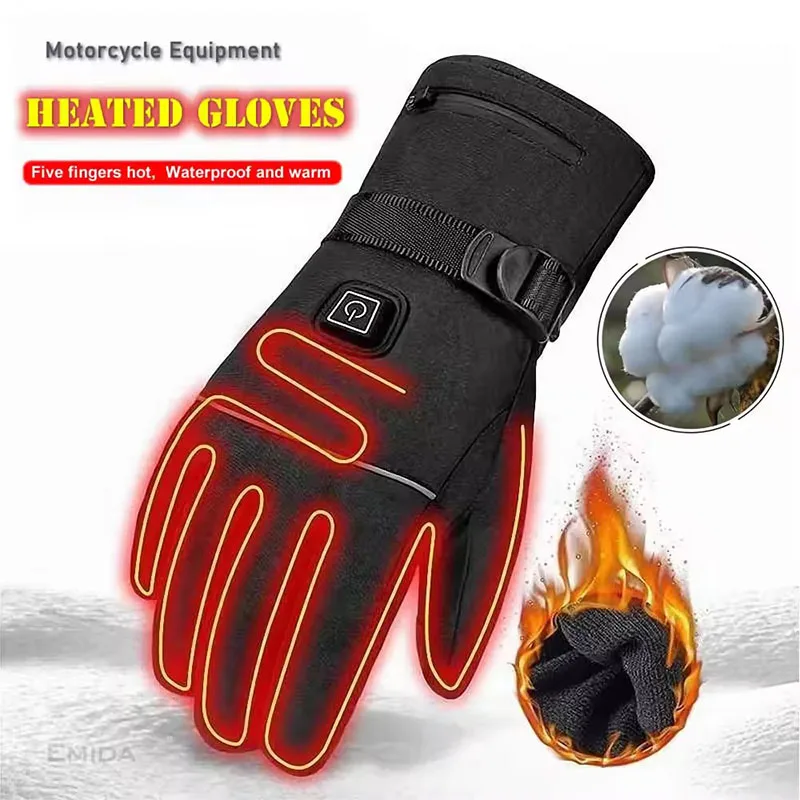 Heated Winter Gloves Thermal for Men And Women with Battery Case Motorcycle Skiing Warm Water-Resistant Cycling Heating Gloves